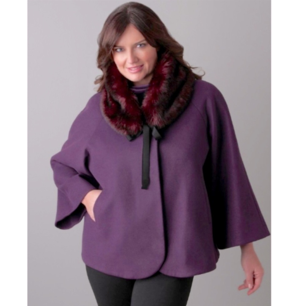 NWOT Purple A-Line Swing Coat